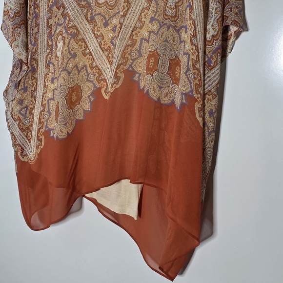 Anthropologie Maeve For Anthropologie Nalina Silk Poncho Size Small Great Condit - Picture 10 of 11